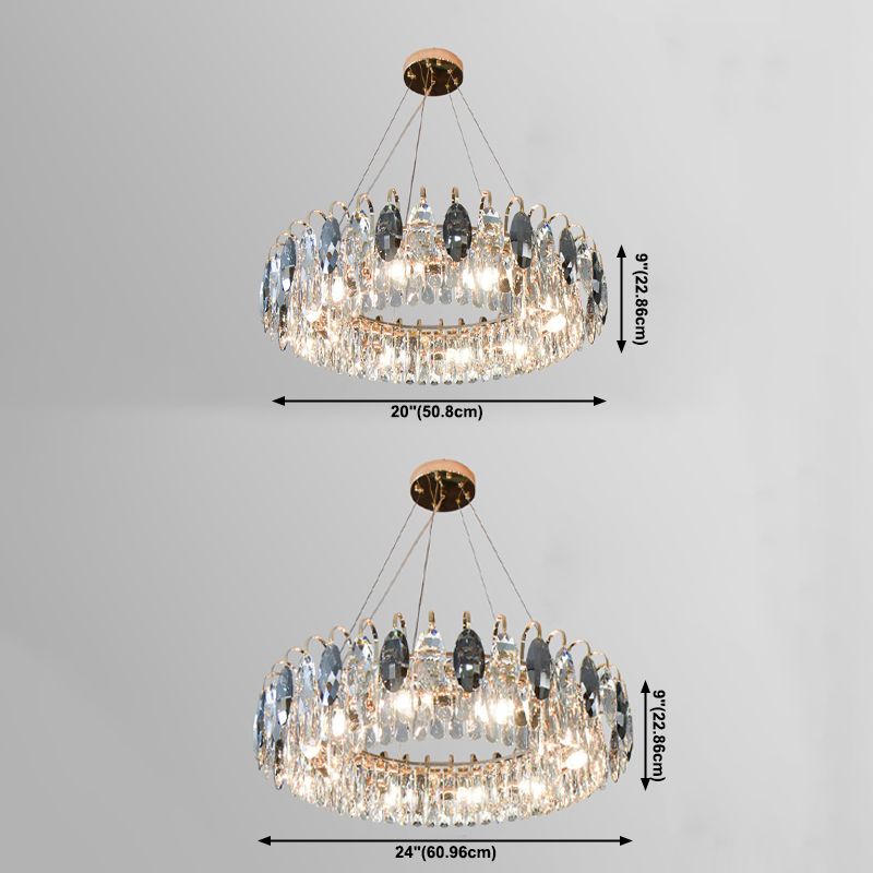 Moderni lampadari circolari luci il lampadario cristallino di illuminazione per soggiorno