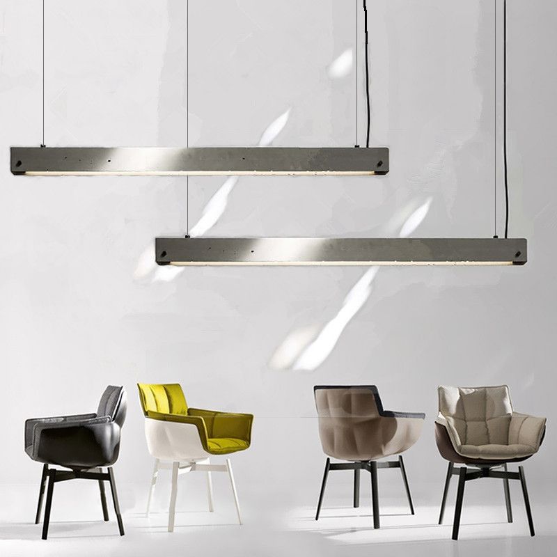 Graue lineare Anhänger Beleuchtungsbehandlung Einfachheit Zement 1 Kopf Esszimmer Deckenlampe
