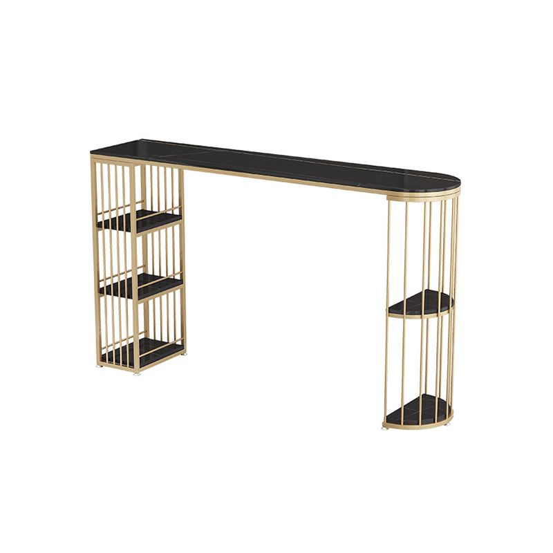 Stone Bar Table Set Glam 1/3 Pieces Fixed Counter Height Table Set for Indoor