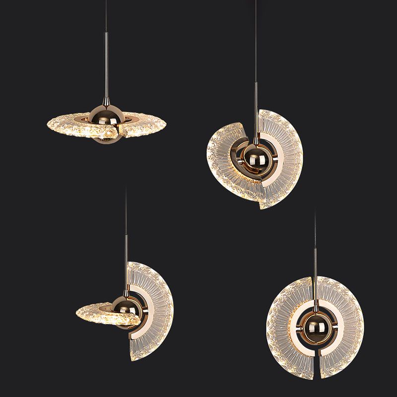 1 Light Plate Hanging Ceiling Light Modern Acrylic Ceiling Light with Hanging Cord for Bedside