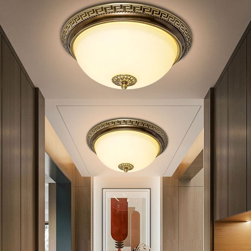 Lampada da incasso rotonda Lampada da incasso tradizionale impermeabile con paralume in vetro