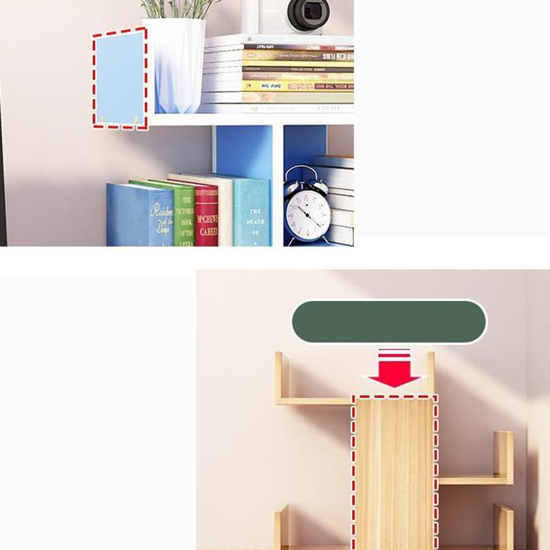 Modern Style Open Back Bookshelf Engineered Wood Bookcase with Shelves