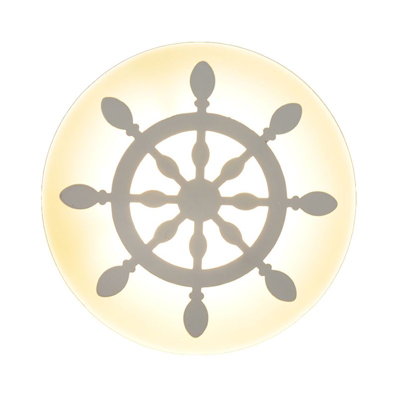 Flat Cartoon Shape Wall Light  Modern Stylish Acrylic LED Wall Lamp in White for Stair