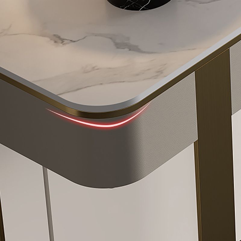 Modern Stone Accent Table Stain Resistant 33.46" Tall Console Table