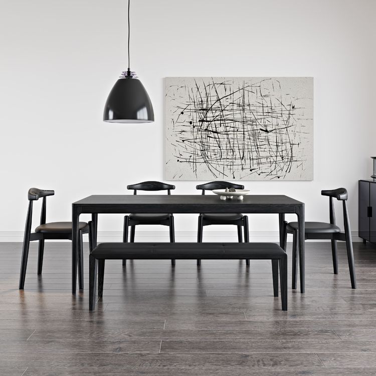 Modern Dining Set 1/4/5/6/7 Pcs Ash Solid Wood Dining Table and Chairs