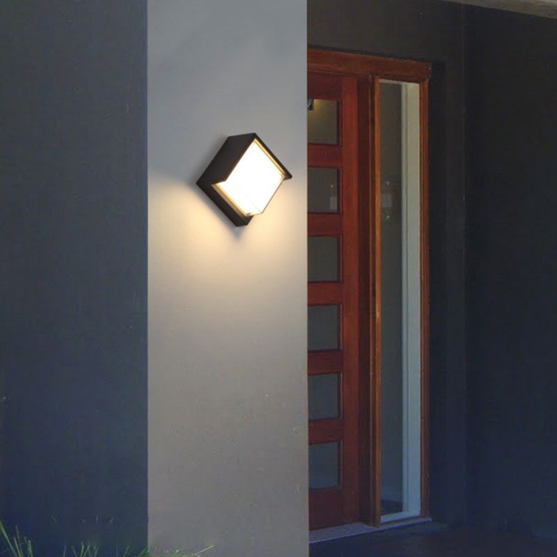 Square Wall Lighting Simplicity Metal 1 Light Rustic Wall Sconces in Black