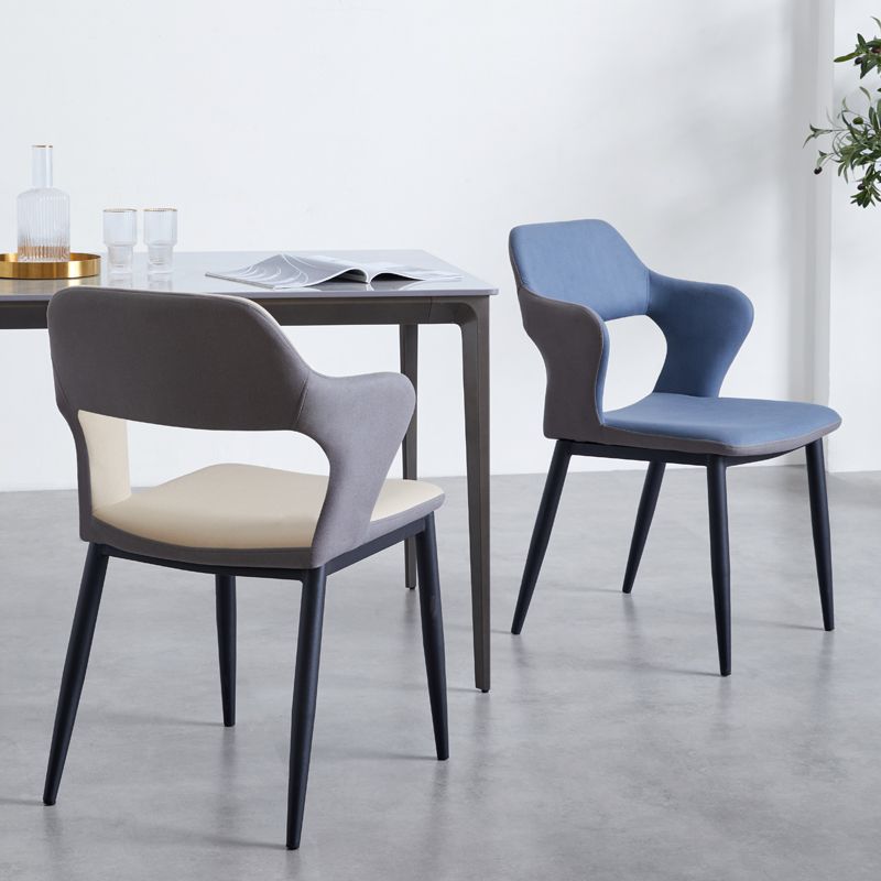 Minimalistische stijl gestoffeerde zijstoelen Open achterstoelen achterstoelen voor thuis
