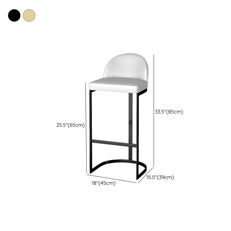 Modern Armless Counter-height Stool with Upholstered and Metal for Restaurant