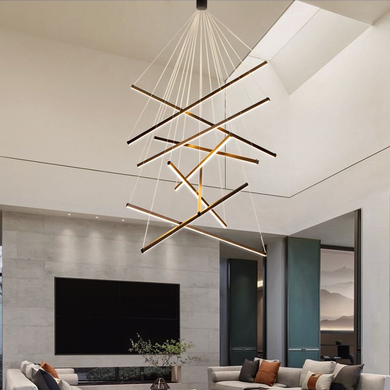 Lámpara de colgar LED simplicidad lámpara de araña Luz para sala de estar comedor