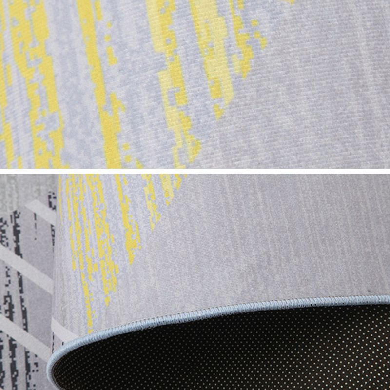 Marble Print Area Rug Polyester Contemporary Carpet Non-Slip Backing Rug for Living Room