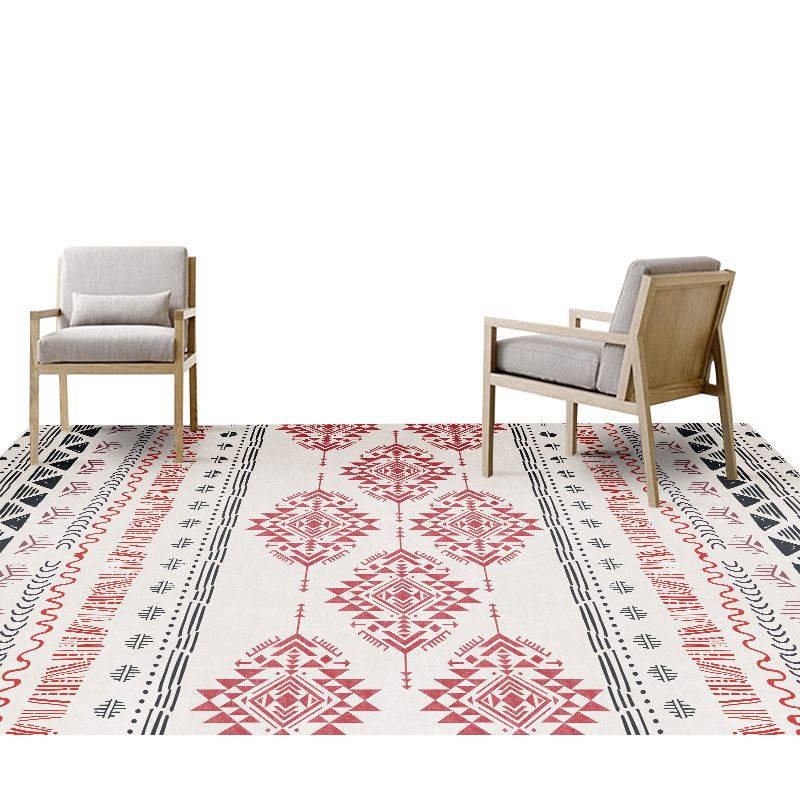 Exotic Multi-Color Boho Rug Polyester Seamless Geometric Pattern Rug Anti-Slip Pet Friendly Machine Washable Carpet for Room