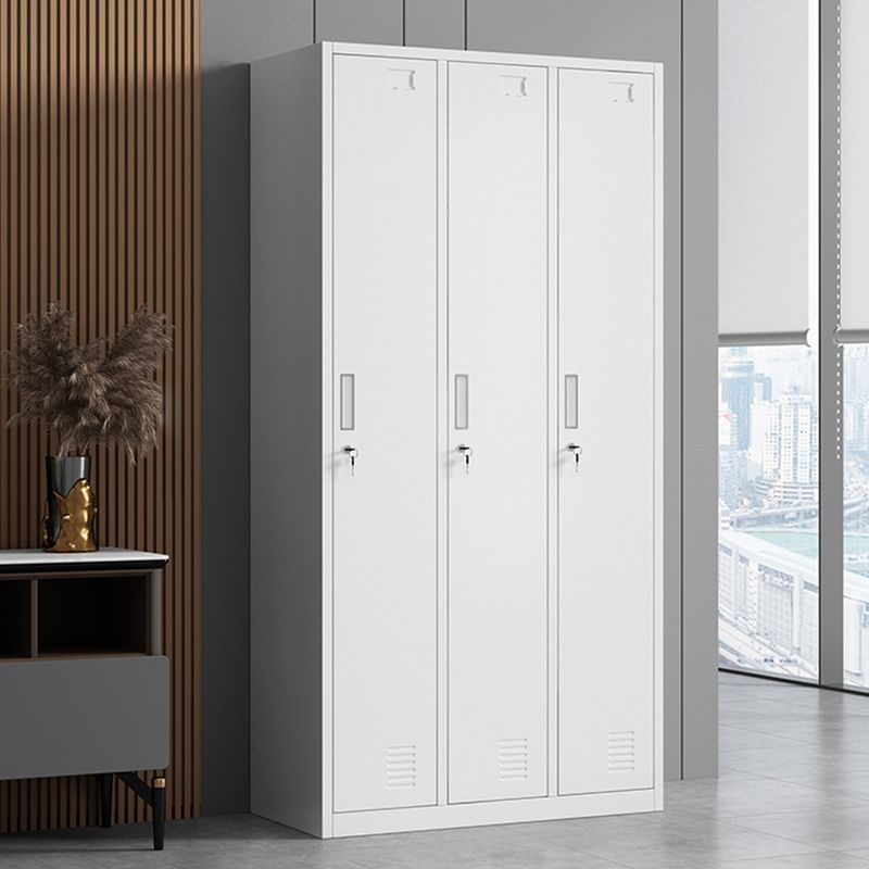 Steel Wardrobe Armoire Contemporary White Storage Cabinet for Home