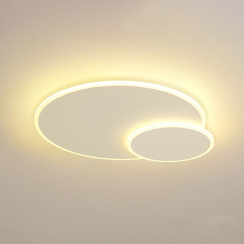 Acrylic White LED Ceiling Fixture in Modern Concise Style Lacquered Iron Circular Flush Mount