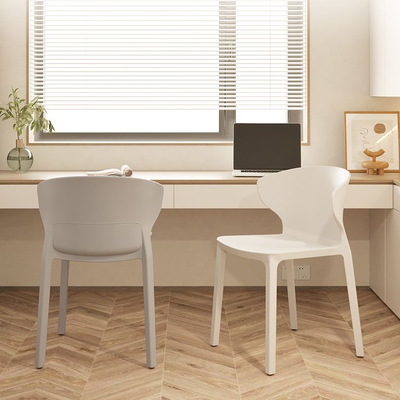 Contemporary Indoor Plastic Wingback Stackable Armless Dining Side Chair