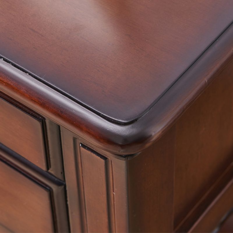 Solid Wood Accent Bedside Cabinet Drawers Included Night Table with Legs