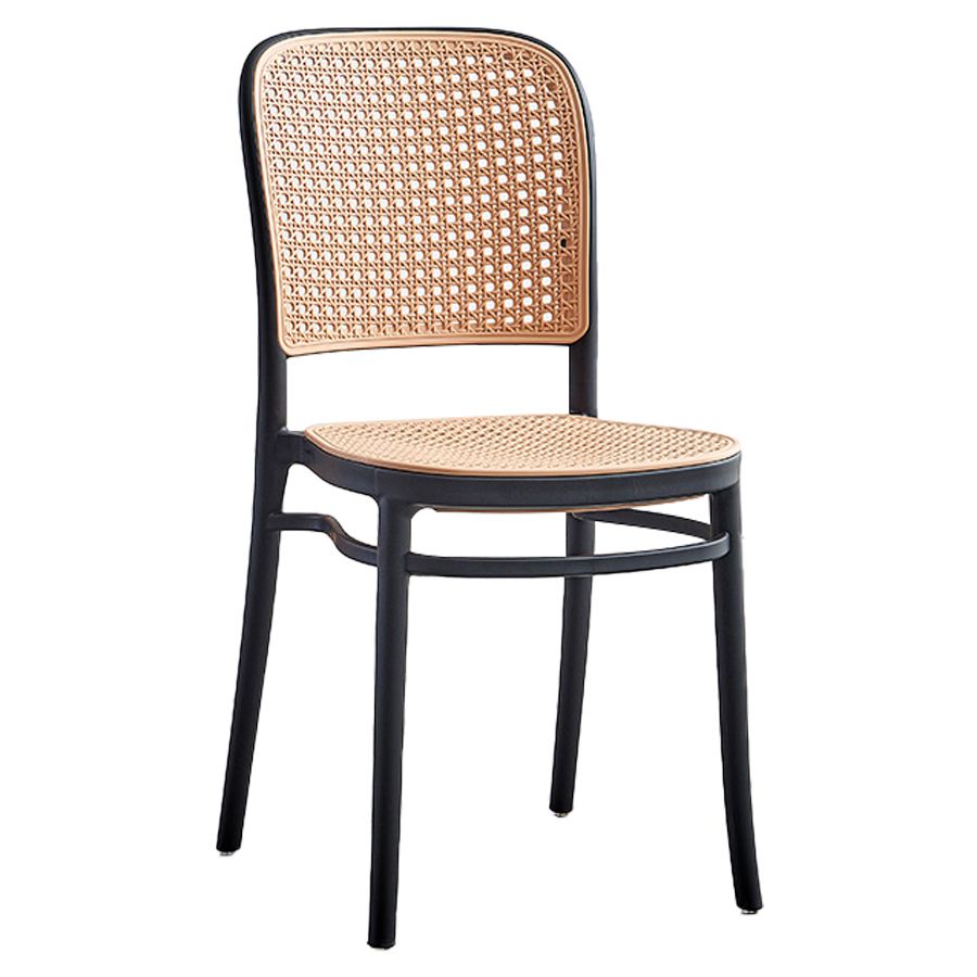 Tropical Style Wicker Dining Chairs Open Back Dining Side Chair for Kitchen