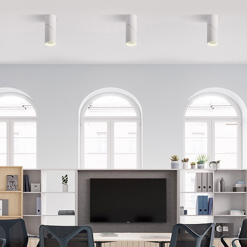Modern Concise LED Ceiling Lamp Aluminium 1 Light Flush Mount for Clothing Store