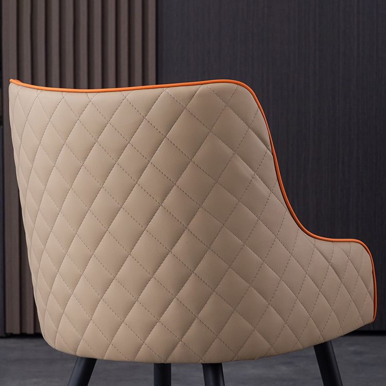 Chaises de salle à manger contemporaines en métal, chaises de salle à manger en Faux cuir pour usage domestique