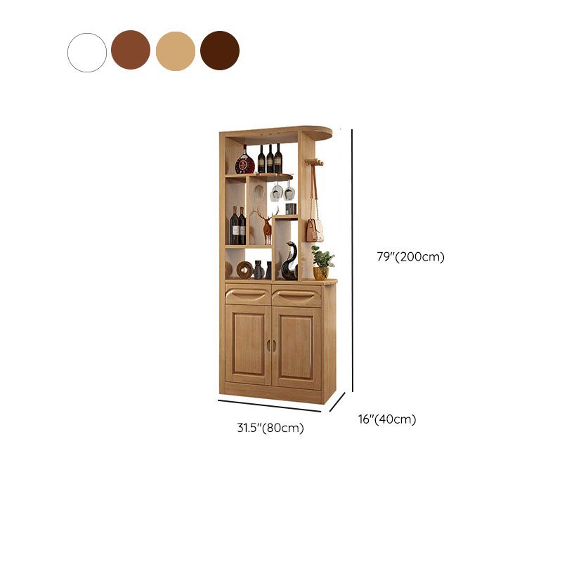 Solid Wood Shelves Included Modern Accent Cabinet for Living Room