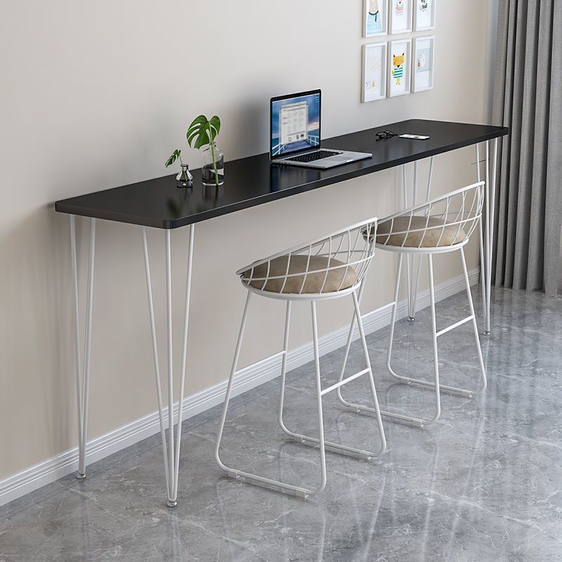 Rectangle Top Counter Height Table with Metal Base Bar Table