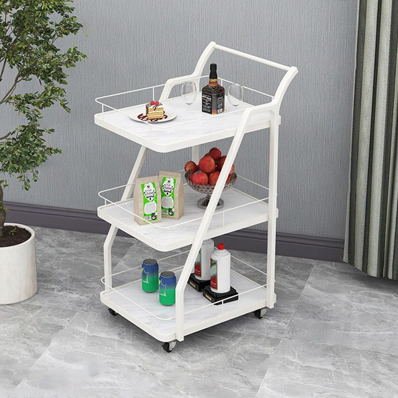 Open Storage Modern Prep Table Home Dining Rolling Prep Table