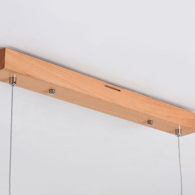 Linear Island Lighting Wood Contemporary Simplicity Pendant Lighting Fixtures for Restaurant