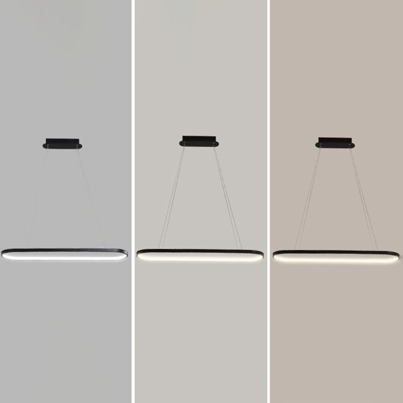 Contemporary Style Linear Shape Island Light Metal 1 Light Pendant Light Fixture