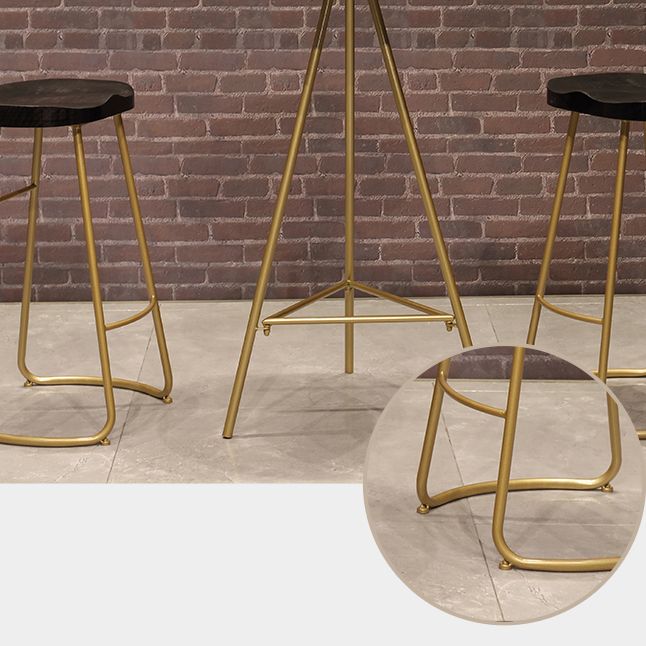 1/3 Pieces Glam Iron Bar Table Set Round Bistro Set with White Faux Marble Top