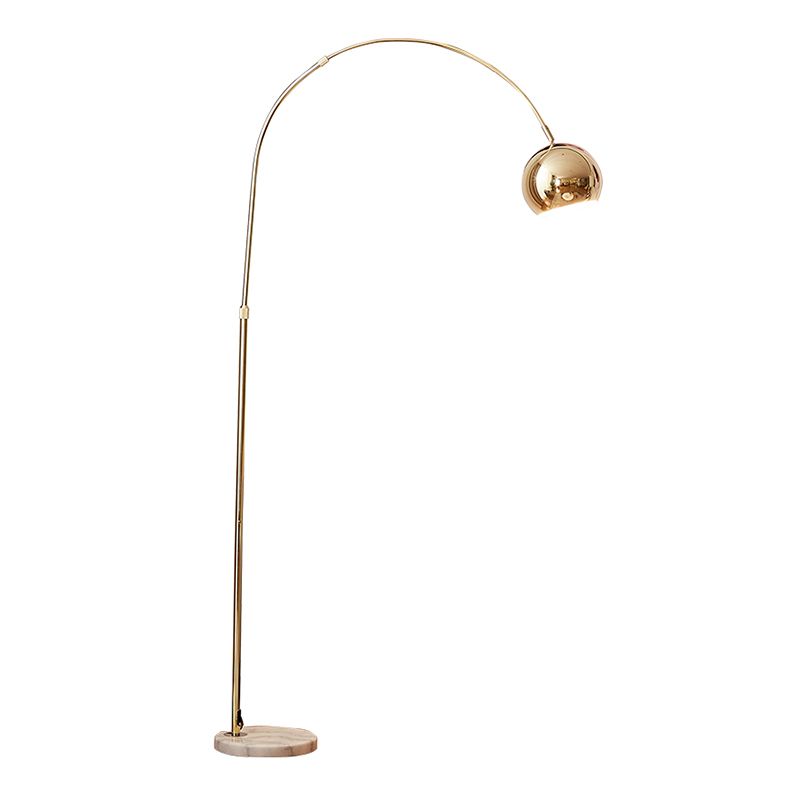 Luz de pie arqueado Luz de pie Simplicidad Metal Lámpara de pie de noche de 1 luz con base de mármol en oro