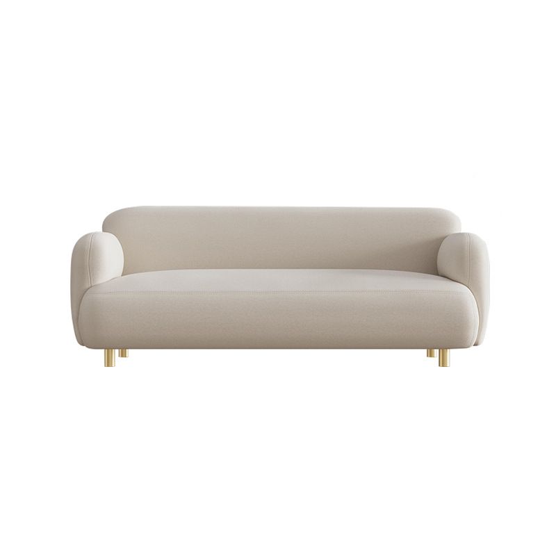 Contemporary 27.55" H Faux Leather Recessed Arm Sofa for Living Room