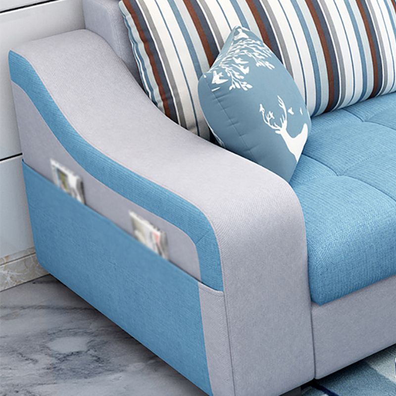 Sloped Arms Sectionals 106.3"D x 57"W High Back Sofa with Storage