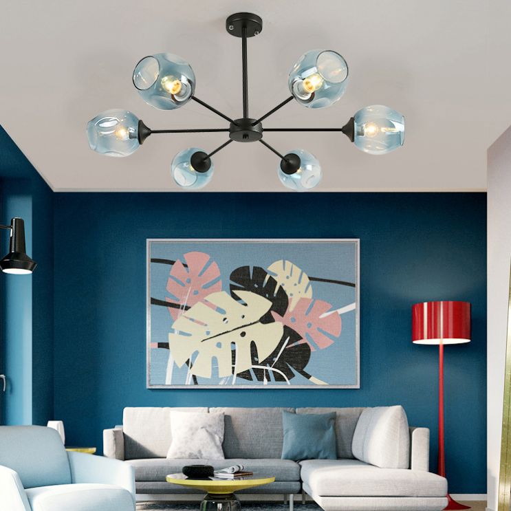 Radialglas Kronleuchterleuchte Moderne Kronleuchterlampe für Wohnzimmer