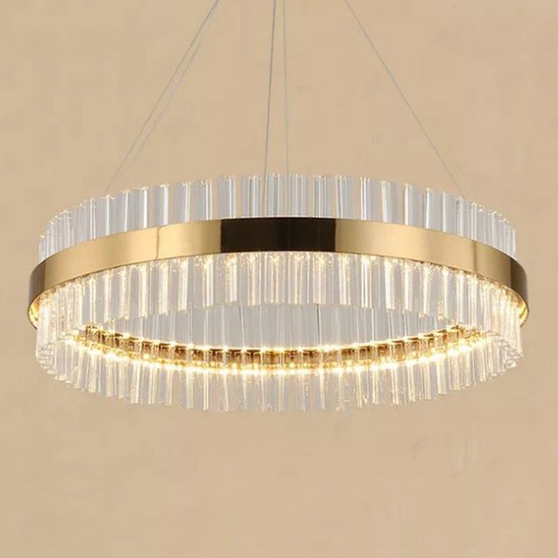 LED LAD ROURD CHANDELIER SPENDANTE Minimalistica Finitura in oro in oro a sospensione per camera da letto