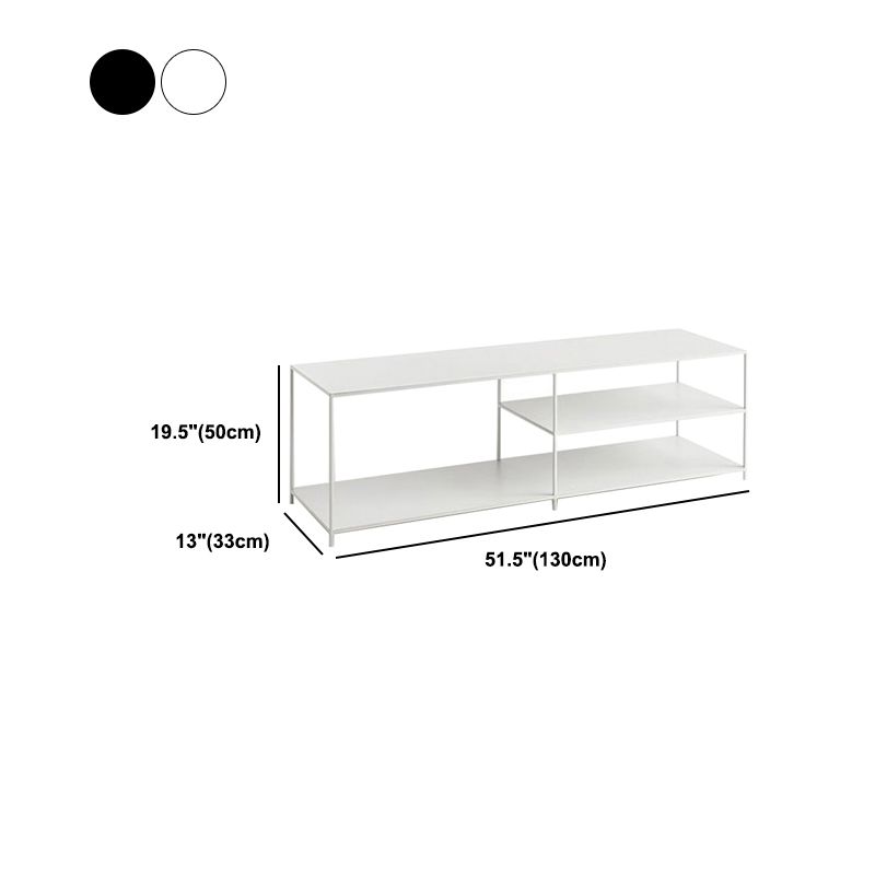 19.69"H TV Stand Open Storage Industrial Style TV Console with 3-shelf