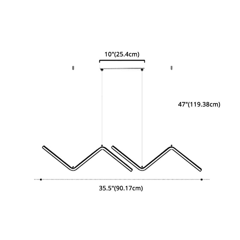 Polyline Island Chandelier Lights Simplicity Aluminum Chandelier Lighting Fixtures for Dining Table