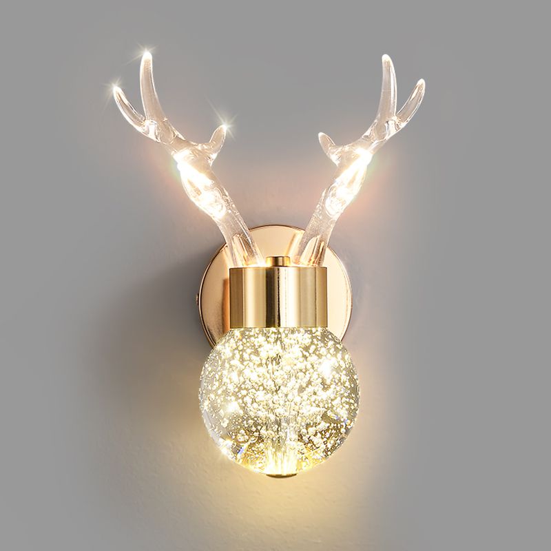 Crystal Unique Wall Sconce Modern 3 Lights Wall Mount Light Fixture in Gold