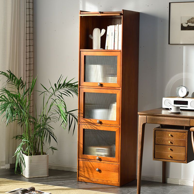 Mid-century Modern 4- Door Cabinet Rectangle Solid Wood Accent Cabinet