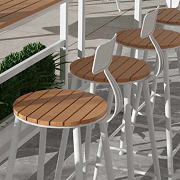 Contemporary 1/2/5 Pieces Bar Table Set Rectangle Bar Table with High Metal Stools