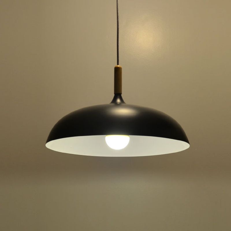 17,7 inch brede koepelophanging hanger aluminium schaduw enkel licht hangend licht met 59 "verstelbare draad