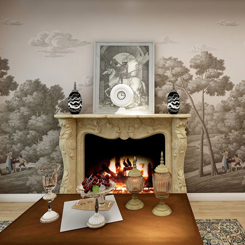 Nordic Wall Decor Grey Spring Hunting Full Size Mural Wallpaper, Custom-Made