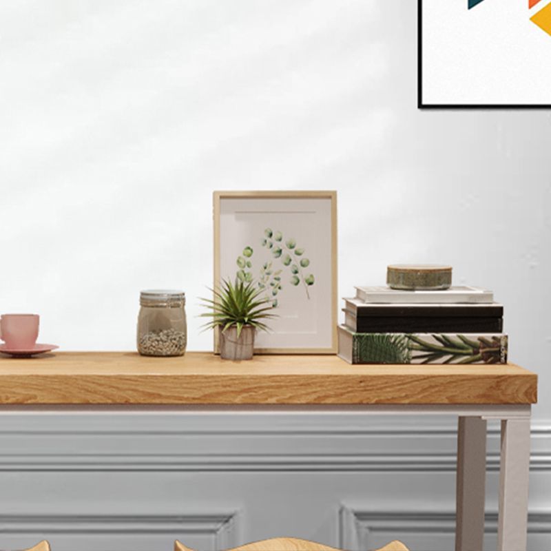 Industrial Style Bistro Bar Desk Pine Solid Wood Rectangle Bar Dining Table for Indoor