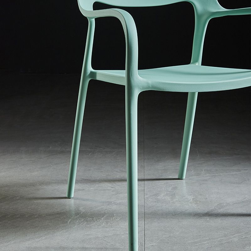 Open Back Dining Side Chair Dining Room Home Plastic Arm Chair