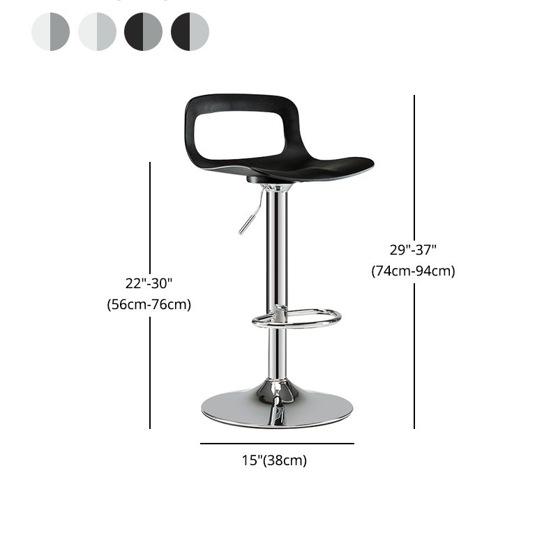 Modern Adjustable Swivel Bar Stool Low Back Plastic Bar and Counter Stool
