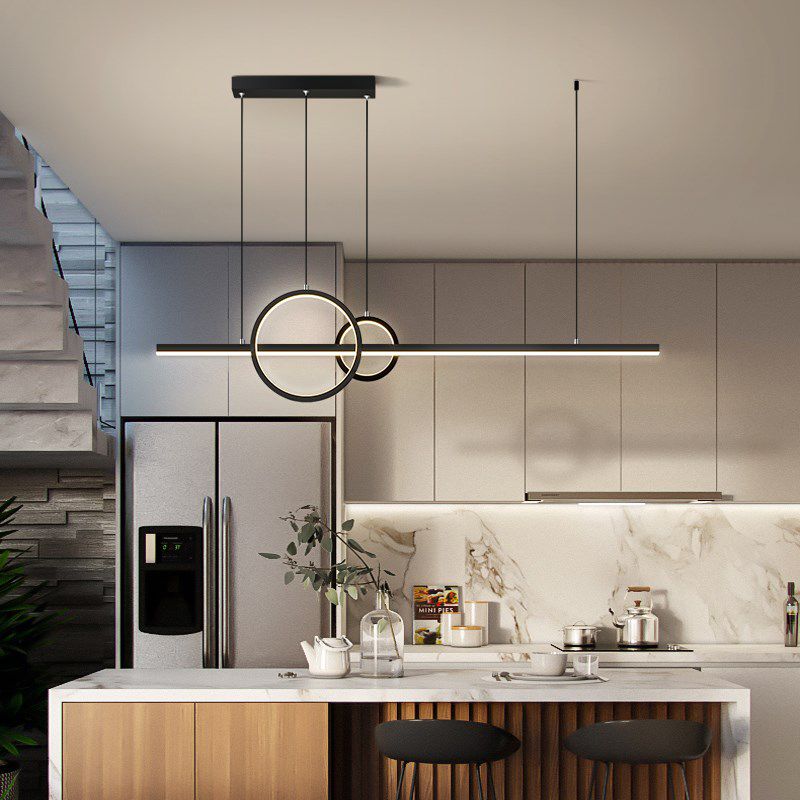 Geometric Island Lights Contemporary Metal Island Pendants for Dining Room