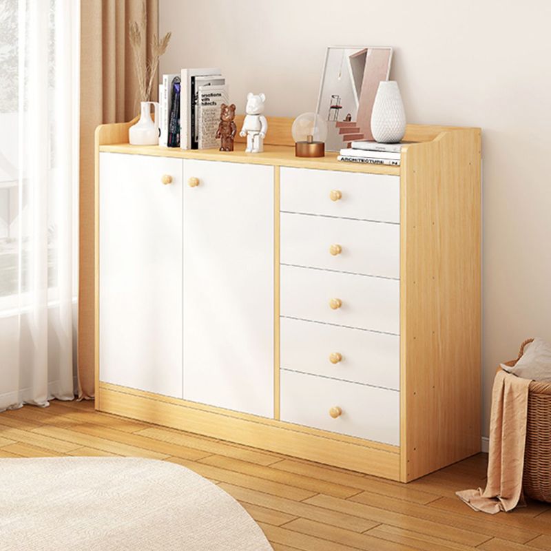 Contemporary Manufactured Wood Accent Cabinet Rectangle Storage Cabinet with Drawer