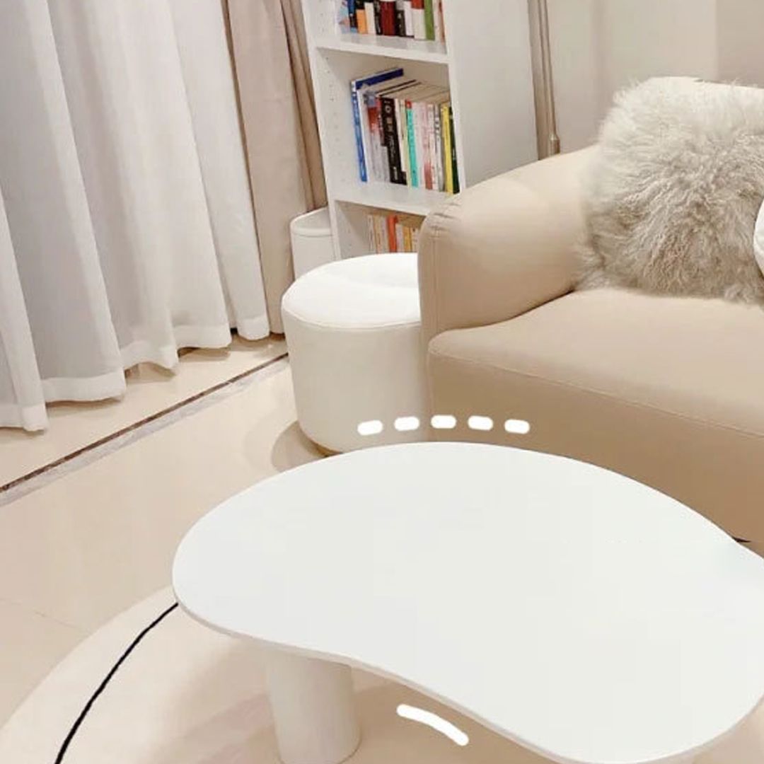 Scandinavian Wood & Metal Coffee Table Irregular Top 3 Legs Cocktail Table