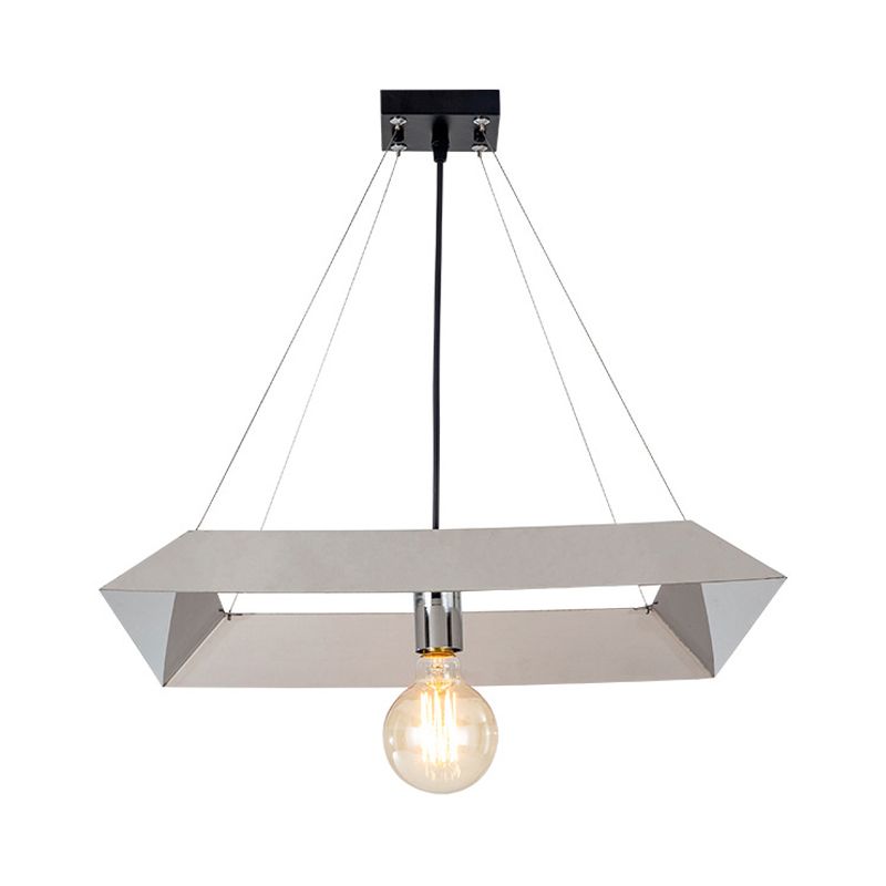 Geometric Frame Suspension Light Modern Metal 1 Light Bedroom Ceiling Pendant Lamp in White