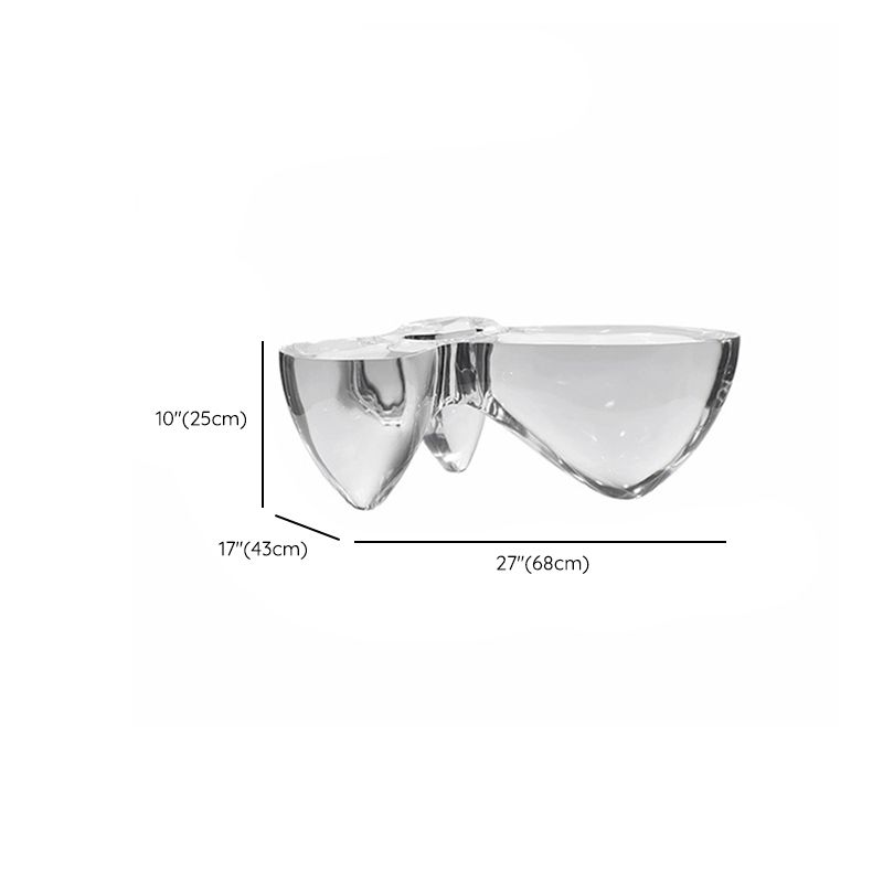3 Legs Clear Contemporary Acrylic Single Coffee Cocktail Table