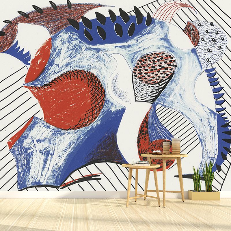 Stain Resistant Abstract Mural Wallpaper Customized Artistic Wall Decor for Living Room