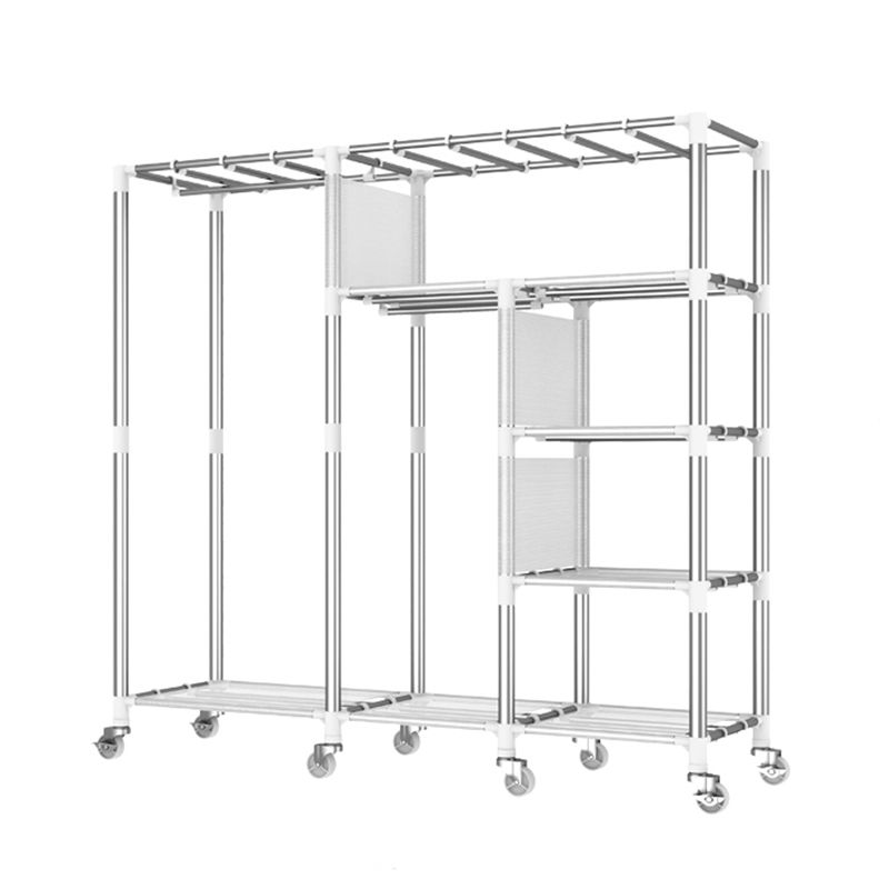 Steel Wardrobe Closet with Garment Rod Modern Wardrobe Armoire